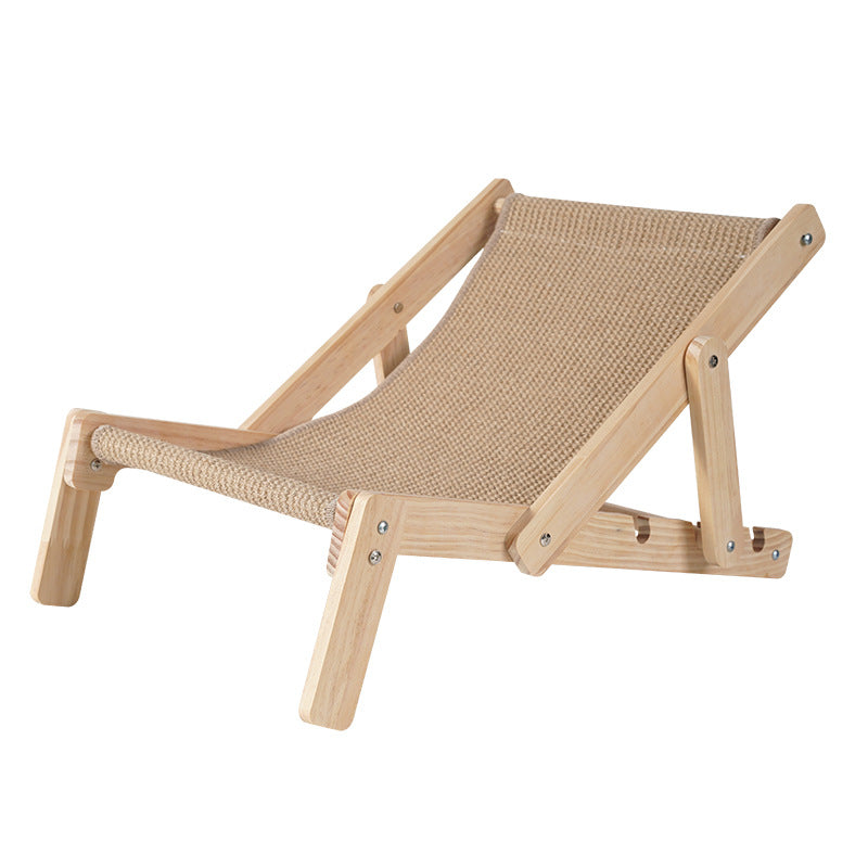 Adjustable Wooden Cat Lounge Chair - Comfortable Woven Hammock for Cats- Free Shipping