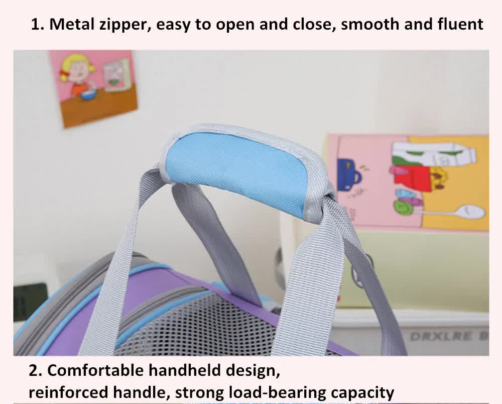 Blue And Purple Portable Pet Carrier Backpack - Spacious, Breathable, and Travel-Friendly for Cats and Small Dogs- Free Shipping