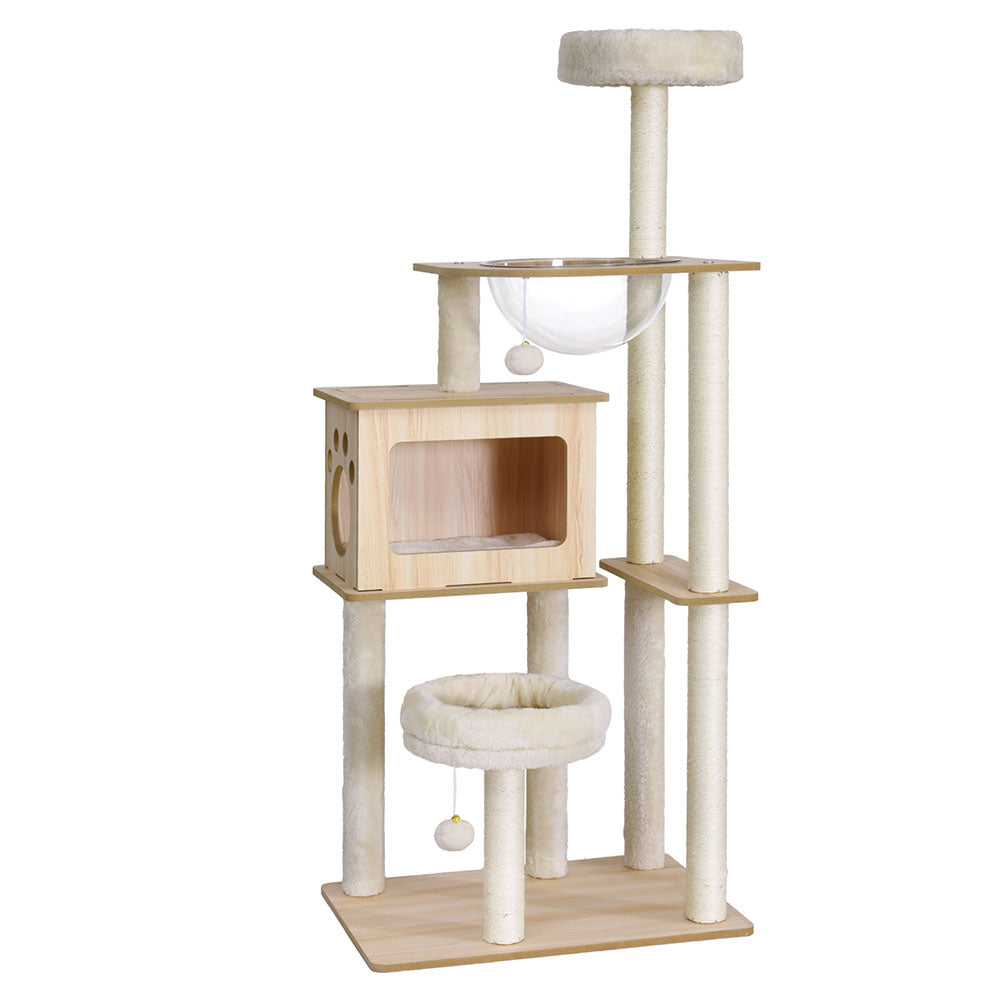 i.Pet Cat Tree Tower Scratching Post Scratcher 142cm Wood Bed Condo House- Free Shipping