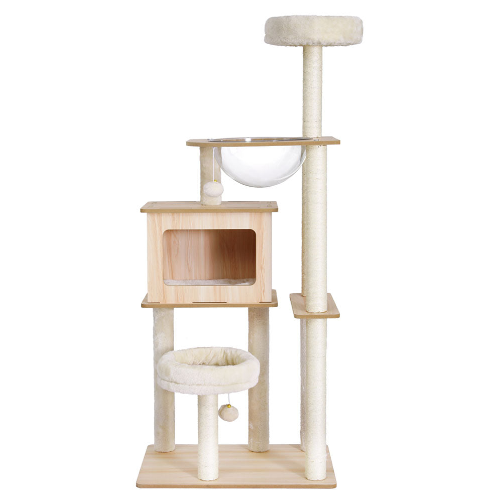 i.Pet Cat Tree Tower Scratching Post Scratcher 142cm Wood Bed Condo House- Free Shipping