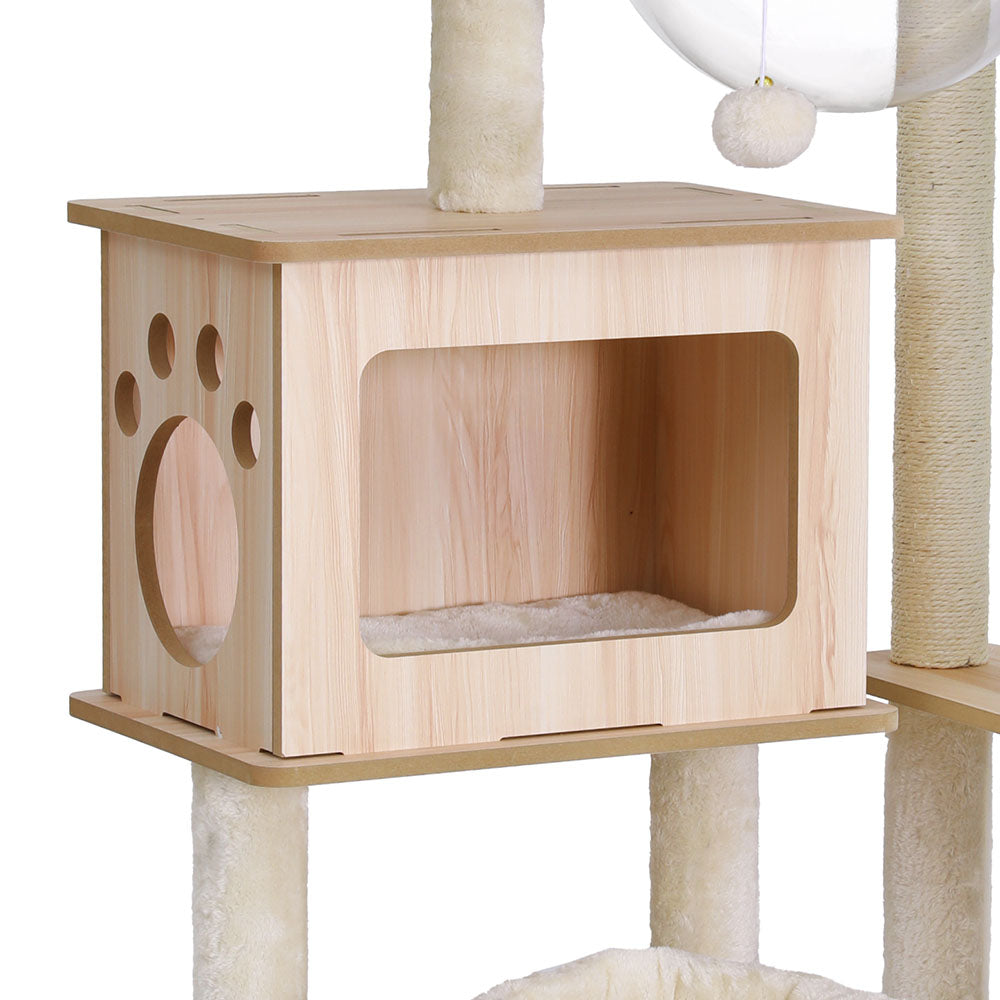 i.Pet Cat Tree Tower Scratching Post Scratcher 142cm Wood Bed Condo House- Free Shipping