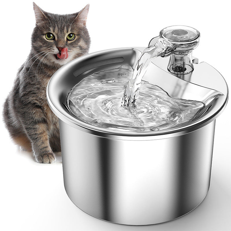 Intelligent Stainless Steel Pet Water Fountain with Smart Sensor, USB Plug, and Auto Power-Off Function - Free Shipping