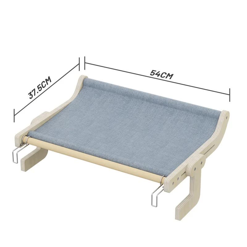 Bed-Sofa-Mounted Cat Hammock Bed-Wooden Frame, Grey, Comfortable and Space-Saving Design for Cats - Free Shipping