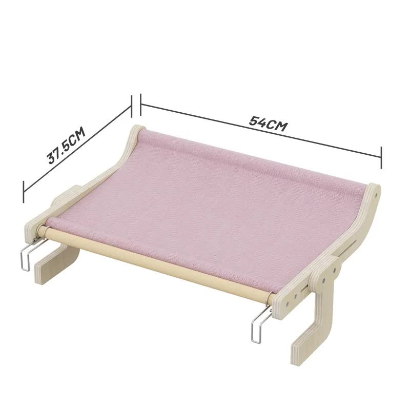 Bed- Sofa-Mounted Cat Pink Hammock Bed- Wooden Frame, Comfortable and Space-Saving Design for Cats- Free Shipping