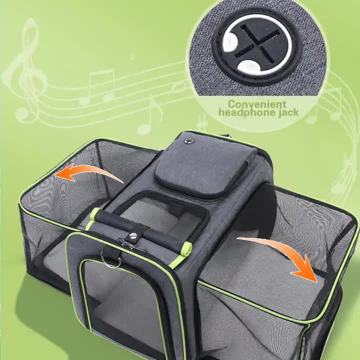Gray Blue Foldable Portable Pet Carrier Bag - Large Capacity Travel Backpack for Cats and Small Dogs, Expandable Car Pet Bag, Handheld Pet Carrier for Outdoor Adventures- Free Shipping