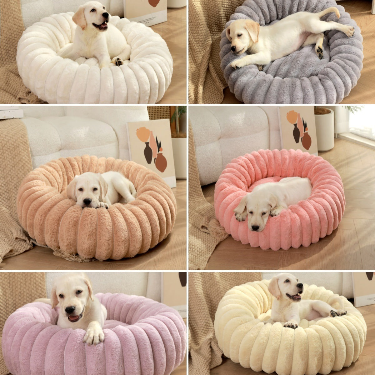 Purple Plush Pet Bed - 40cm Round Dog & Cat Mat, Cozy PP Cotton Filled, Free Shipping