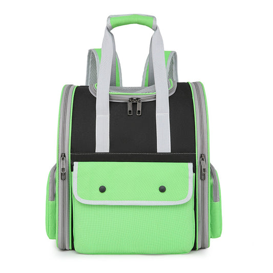Green Portable Pet Carrier Backpack - Spacious, Breathable, and Travel-Friendly for Cats and Small Dogs- Free Shipping