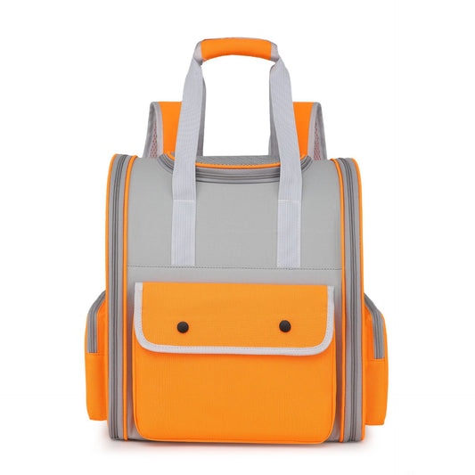 Orange Portable Pet Carrier Backpack - Spacious, Breathable, and Travel-Friendly for Cats and Small Dogs- Free Shipping