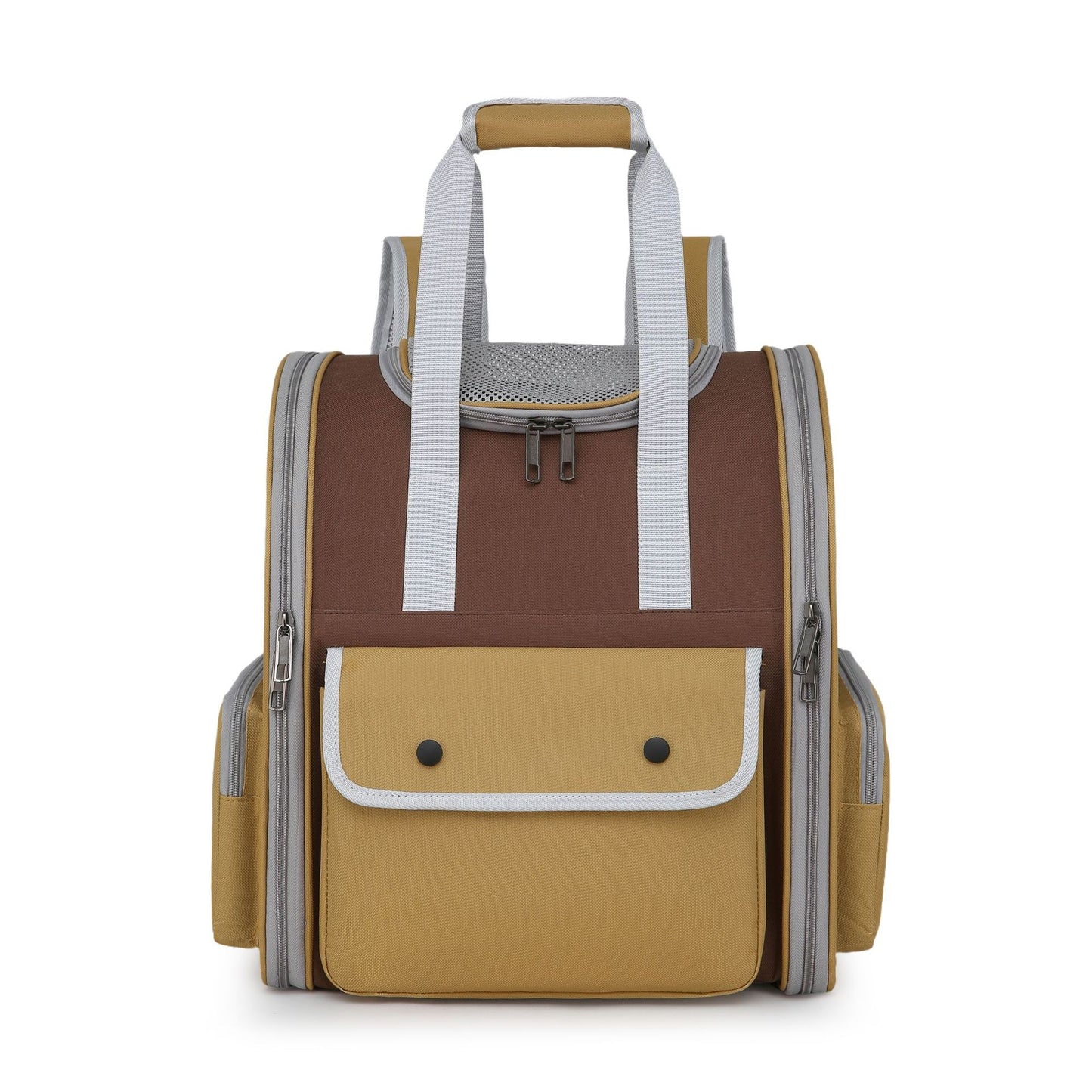 Khaki Portable Pet Carrier Backpack - Spacious, Breathable, and Travel-Friendly for Cats and Small Dogs- Free Shipping