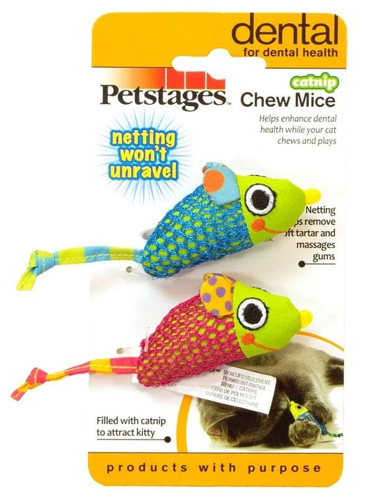 Petstages Catnip Dental Mice Chew Toy